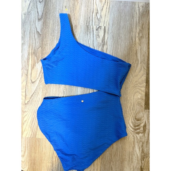Victoria's Secret Blue One Shoulder High Waist Bikini Swimsuit - Picture 2 of 3